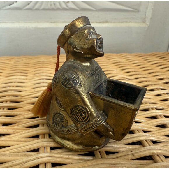 unbranded Other - Vintage MCM Brass Asian Man With Hat Incense Burner